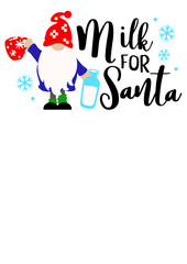 Milk for Santa clipart svg. Christmas gnome, cup of milk clipart