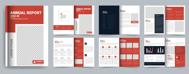 Naklejka na ściany i meble Minimal business brochure template and annual report, company profile, project proposal layout design template