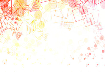 Light Red, Yellow vector texture with poly style with circles, cubes.
