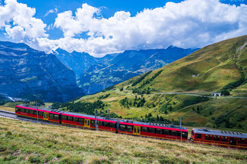 Fototapeta na wymiar Train to Jungfraujoch