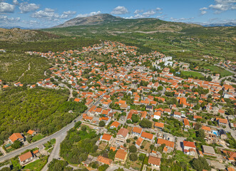 Fototapeta na wymiar Aerial shot of the Drnis, Croatia