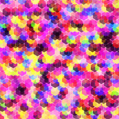 Multicolor Hexagon pattern abstract background geometric. vector ornament