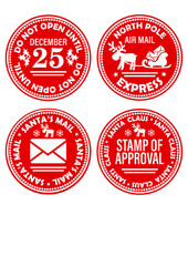 Bundle: Postage Stamp of approval svg, North pole express, Santa's mail. Christmas stamp print. 