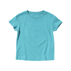Blank Turquoise T-shirt Crew Neck Short Sleeve for Kids