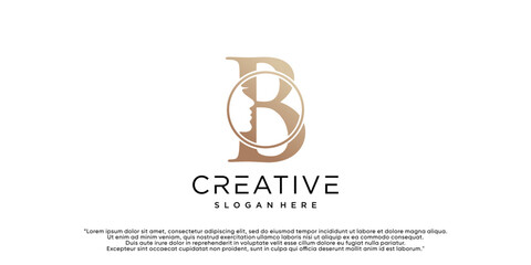 Beauty logo design with  letter concep simple Premium Vector