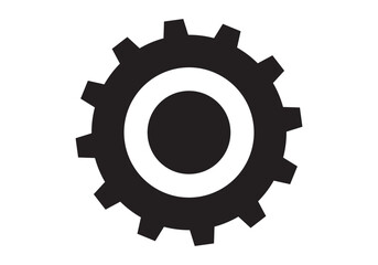 Isolated gear element in flat style