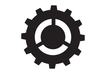 Isolated gear element in flat style