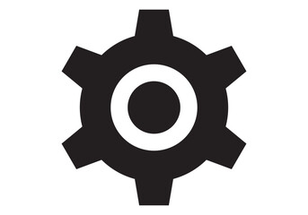 Isolated gear element in flat style