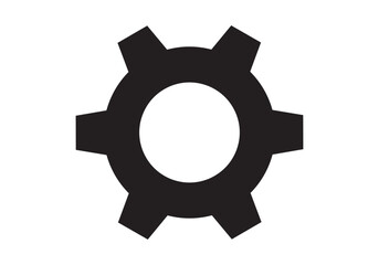 Isolated gear element in flat style