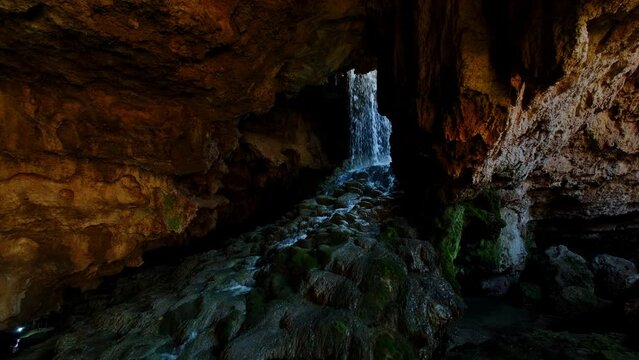 Close up view of Cave in Denizli. 4K footage in Turkey