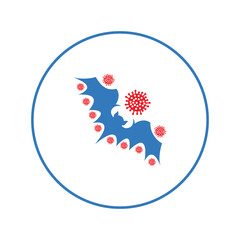 Corona infected flying bats icon | Circle version icon |