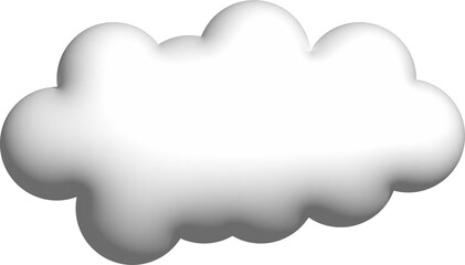 Cloud 3d icon on the white background.
