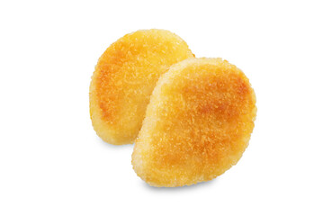 Fresh prepared nuggets on a white isolated background