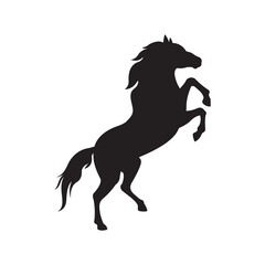 Plakat Rearing Horse Black Silhouette vector