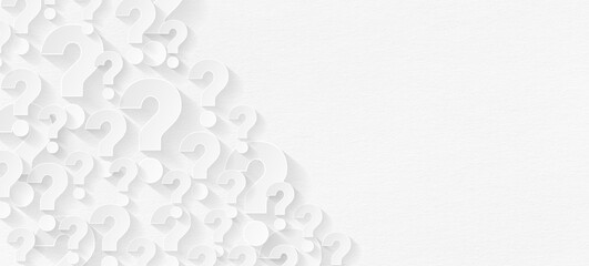 Question mark design with copy space on white background