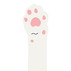 Cat paw on transparent background.