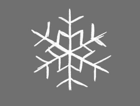 Winter snowflake bouncing rough sketch animation loop