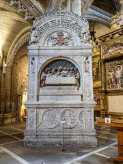 Interior of Iglesia De San Esteban, Church of St. Stephan in Burgos, Spain.