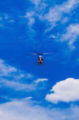 Fototapeta na wymiar Helicopter in Flight in Johnson City Tennessee