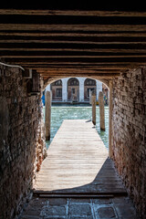 tunnel to canal in venice