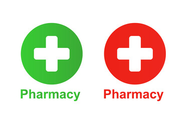 Obraz premium Pharmacy icon on a white background. Vector illustration