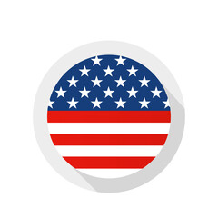 American flag on a white background. Vector illustration