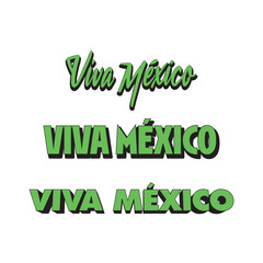 Viva Mexico, traditional mexican phrase holiday. Lettering vector illustration.