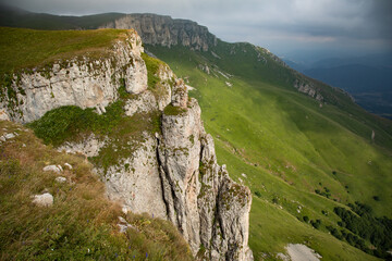 Sheer rock at the top of the mountain