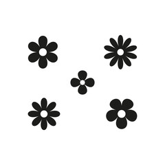 flowers icons. Flower power. Plant floral design. Vector illustration. stock image.