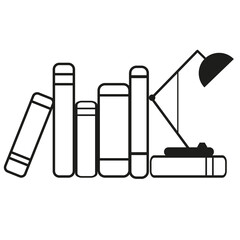 book shelf icon. Linear icon. Editable stroke. Vector illustration. Stock Image.