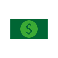 Green dollar icon. American icon. Pile money. Vector illustration. stock image.