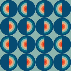 Obraz premium Vintage geometric pattern with circles in the style of the 70s and 60s. Vector illustration