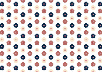 Japanese style Plum flower pattern on white background.