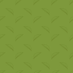 Green tea pattern wallpaper. Green tea doodle vector. Matcha pattern.