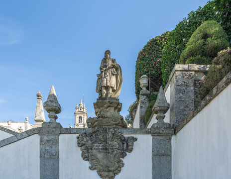 Blind Isaac Statue at Five Senses Stairway at Sanctuary of Bom Jesus do Monte - Braga, Portugal
