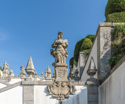 Canticles Wife Statue at Five Senses Stairway at Sanctuary of Bom Jesus do Monte - Braga, Portugal