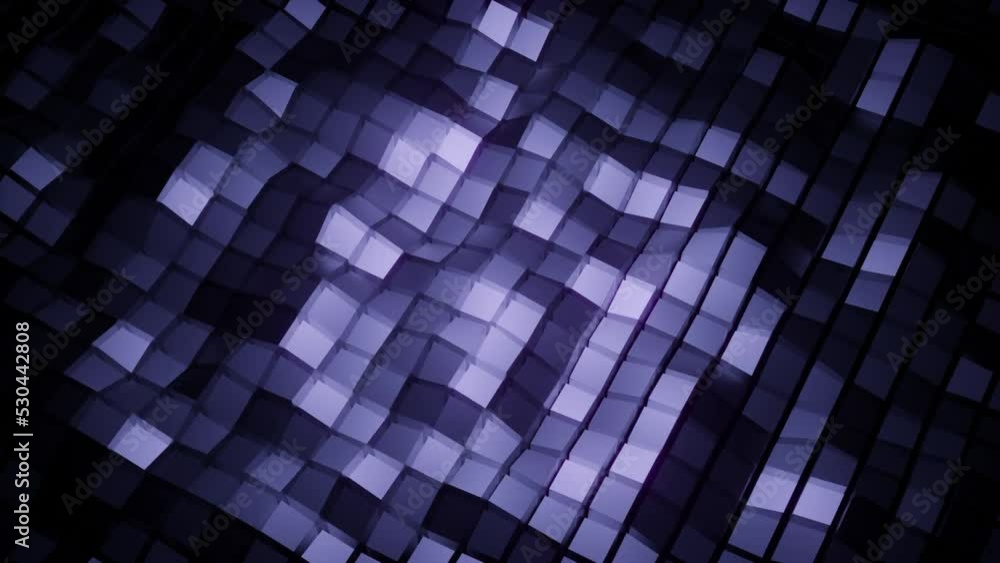 Poster purple little squares. design.small squares in animation that sparkle as if underwater.