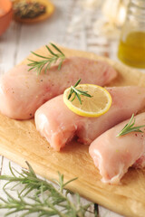 Chicken fillet with pepper and green ready for cooking	