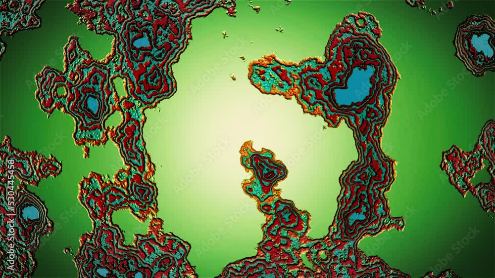 Poster abstract visualization of microorganisms under microscope. motion. viruses under microscope, human i