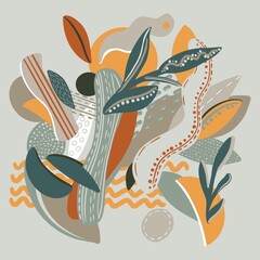 Naklejka premium pattern with floral abstraction