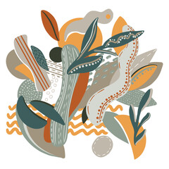 PNG  pattern with floral abstraction