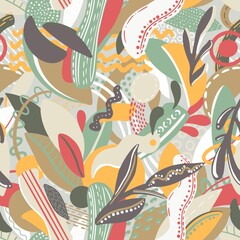 Seamless pattern with floral abstraction