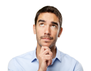 Close up of a businessman wondering