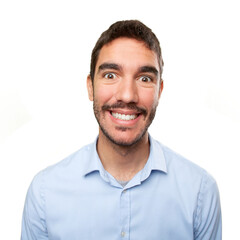 Obraz premium Close up of a young man laughing