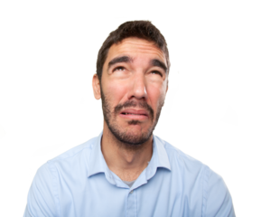 Close up of a guy crying