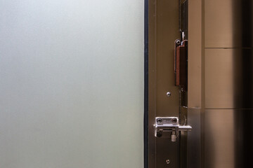 aluminum bathroom door with lock