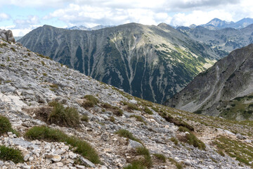 Fototapeta na wymiar Summer view of Pirin Mountain near Vihren Peak, Bulgaria