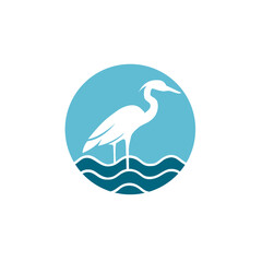 Plakat crane bird icon logo on a white background 