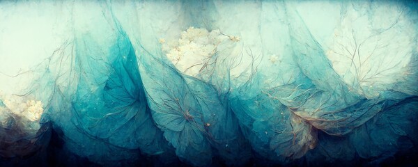 modern and abstract dreamy background in blue and turquoise tones