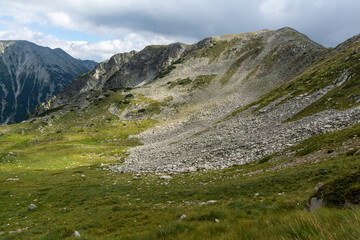 Obraz premium Summer view of Pirin Mountain near Vihren Peak, Bulgaria